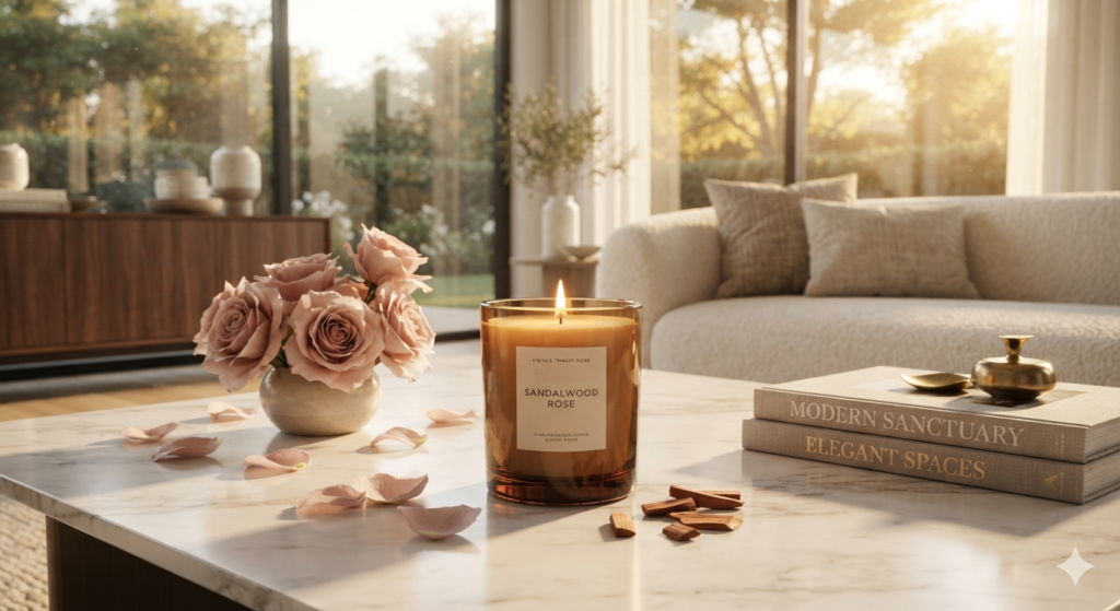 Sandalwood Rose Candle sandalwood rose candle