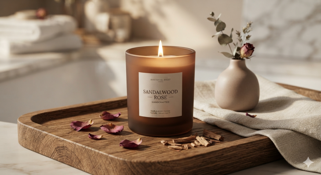 Sandalwood Rose Candle sandalwood rose candle (2)